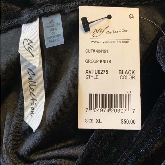 NWT NY Collection velvet cold shoulder blouse Women’s size extra Large - Picture 9 of 9